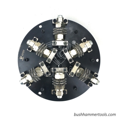 Double Layers 300mm Rotary Bush Hammer Plate With 6 Planetary Bush Hammer Rollers